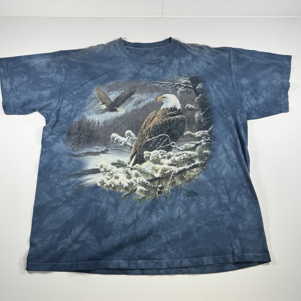 Vintage 1999 The Mountain Bald Eagle Tie Dye T Shirt XXL Rosemary Millette USA